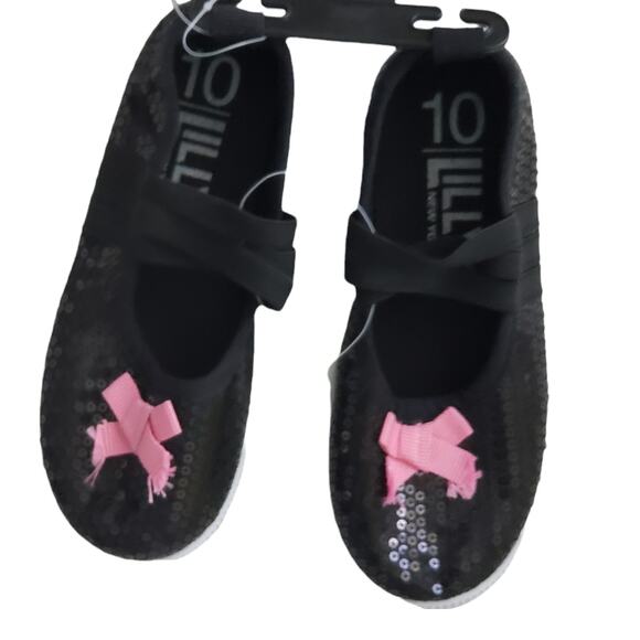 2 FOR $5 SALE Lilly of New York  Black Sequined Slip On Sneakers Size 10 - Picture 9 of 9